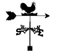 PMYIEXILA Girouette en métal avec revêtement rétro en acier inoxydable pour jardin, terrasse, cour, coq