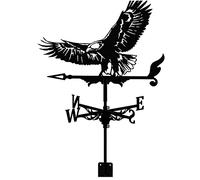 PMYIEXILA Girouette rétro en acier inoxydable avec support en métal, indicateur de direction du vent, outils de mesure du vent de cour