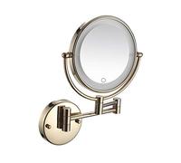 PMYIEXILA Miroir de maquillage mural éclairé, miroir cosmétique double face de 20,3 cm, pivotant à 360°, miroir de courtoisie extensible, miroir de rasage avec grossissement 3X/5X/7X/10X, forme ronde