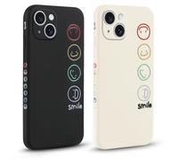 Pnakqil [2 Pezzi Cover per Apple iPhone 15 6.1", Aesthetic Custodia Morbide Silicone Con Disegni, Con Protezione Della Fotocamera Antiurto Carino TPU Morbida Case per iPhone 15