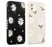 Pnakqil 2 Pezzi Cover per Apple iPhone X 5.8" Margherita Crisantemo Romantico Disegno Morbido Donne Protezione Sottile Anti Fotocamera Silicone TPU Custodia Morbida Antiurto Case