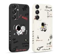 Pnakqil 2 Pièces Coque pour Samsung Galaxy A16 5G 6,7", Etui avec Motif Astronaute Mignon Formule et Peint Dessin Latéral Silicone Case Housse Téléphone Ultra Mince Antichoc Caméra Protection Cover
