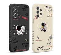Pnakqil 2 Pièces Coque pour Samsung Galaxy A52 / A52s 5G 6,5", Etui avec Motif Astronaute Mignon et Peint Dessin Latéral Souple Silicone Case Housse Téléphone Mince Antichoc Caméra Protection Cover