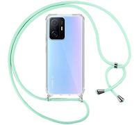 Pnakqil Collier Cordon Coque pour Xiaomi 11T/11T Pro 5G 6.67",avec Cordon Réglable Lanyard Housse Transparente Silicone Anti-Chute Etui Compatible avec Xiaomi 11T 5G,Ètuis à Bandoulière,Vert