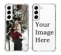 Pnakqil Coque Personnalisée pour Samsung Galaxy S22 5G 6,1", Personnalisable avec Votre Propre Photo Texte Cover Étui Housse, TPU Silicone Protection Custom Case pour Samsung S22 5G, Transparent 1