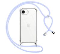 Pnakqil Coque pour iPhone 17E/iPhone 16E/iPhone SE 4 2025 avec Cordon, Transparente Silicone Housse avec Réglable de Collier Anti-Chute Etui pour iPhone 17E 6,1", Ètuis à Bandoulière, Violet