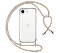 Pnakqil Coque pour iPhone 17E/iPhone 16E/iPhone SE 4 2025 avec Cordon, Transparente Silicone Housse avec Réglable de Collier Anti-Chute Etui pour iPhone 17E, Ètuis à Bandoulière 6,1", Kaki