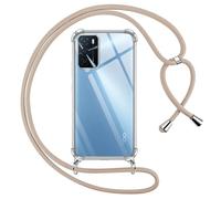 Pnakqil Coque pour Oppo A16/A16s/A54s avec Cordon, Transparente Silicone Housse avec Réglable de Collier Anti-Chute Etui pour Oppo A16/A16s/A54s, Ètuis à Bandoulière 6.52", Kaki