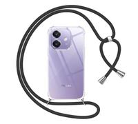 Pnakqil Coque pour Oppo A40/OPPO A40m/OPPO A60 avec Cordon, Transparente Silicone Housse avec Réglable de Collier Anti-Chute Etui pour Oppo A40/OPPO A40m/OPPO A60, Ètuis à Bandoulière 6.67", Noir