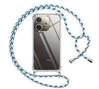 Pnakqil Coque pour Oppo A5 Pro 4G/5G avec Cordon, Transparente Silicone Housse avec Réglable de Collier Anti-Chute Etui pour Oppo A5 Pro 5G, Ètuis à Bandoulière 6.67", Bleu