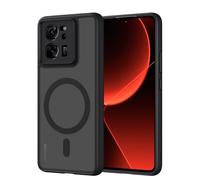 Pnakqil Coque pour Xiaomi 13T Pro/13T 5G Compatible avec MagSafe,Givré Translucide Magnétique Housse mit 2 Verre Trempé,Antichoc Anti-Rayures Anti-Jaune Contre Les Chutes Étui Case,Noir