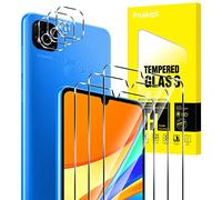 Pnakqil Lot de 3 Verre Trempé pour Xiaomi Redmi 10A/Redmi 9C/Redmi 9C NFC avec 3 Pièces Caméra Protecteur,HD Film Protection écran,9H Dureté,Anti Rayures,Sans Bulles,Ultra Transparent Vitre,6.53"