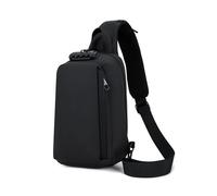 PNAWLLCF Sac à bandoulière Fonctionnel Vent Grande capacité Code Serrure Sac de Poitrine Homme décontracté Affaires 1 Sac à bandoulière(Svart)