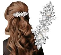 Pndeyo Barrettes à cheveux antidérapantes avec strass pour femme, motif fleur française, perles de cristal scintillantes, accessoires décoratifs pour mariage, danse, fête, bal de fin d'année, concours