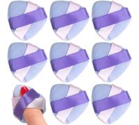 Pndeyo Lot de 10 mini houppettes triangulaires portables en velours pour maquillage du visage, poudre libre, fond de teint, anti-cernes, ombre à paupières, violet