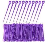Pndeyo Lot de 100 rouleaux à cheveux en plastique, outils de verrouillage, accessoires au crochet pour femmes et filles, violet