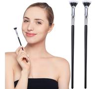 Pndeyo Lot de 2 pinceaux à cils pliants - Pinceau éventail pour mascara - Applicateur de sourcils - Multifonctionnel - Peigne à cils courbés - Outil de maquillage pour cils supérieurs et inférieurs -