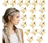 Pndeyo Lot de 20 pinces à cheveux antidérapantes en forme d'étoile dorée pour femme - Accessoires pour cheveux longs, courts, ondulés et raides