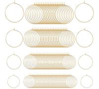 Pndeyo Lot de 280 créoles rondes en métal hypoallergénique pour la fabrication de bijoux - Doré