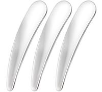 Pndeyo Lot de 3 mini spatules de maquillage en métal réutilisables, spatules à crème cosmétique, applicateur, outil de massage du visage, outils de beauté pour mélanger et échantillonner la crème pour