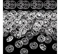 Pndeyo Lot de 36 boutons pression à coudre en plastique transparent de 10 mm pour chemise, jupe, jean, manteau, veste, coupe-vent, chapeaux, chaussures, sac