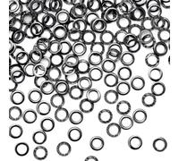 Pndeyo Lot de 50 anneaux de pêche à la mouche, 2 mm, anneaux solides en acier inoxydable, connecteurs de ligne bas de ligne, outil de pêche en eau douce pour truite, saumon, crapette, Bluegill
