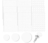 Pndeyo Lot de 580 autocollants pour trous de vis, imperméables et résistants à la décoloration, capuchons de protection contre la poussière pour meubles, armoires, tables, murs - 12 mm, 15 mm, 21 mm