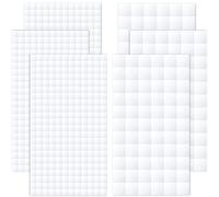 Pndeyo Lot de 6 feuilles de carrés de mousse auto-adhésifs double face - Carrés de montage prédécoupés 3D pour décoration de Noël, Halloween, loisirs créatifs - 6 mm et 12 mm - Blanc