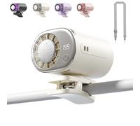 Pnedeodm 2026 Car Clip on Air Conditioner Fan with Led Display, 360° Rotatable Car Fan USB Rechargeable for Backseat & Dashboard, 199 Speeds Adjustable, Quiet Cooling for Vehicle,Truck, Home (White)