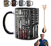 Pnedeodm 2026 New Mechanic Toolbox Mug, Creativity Funny Coffee Mug - Mechanic Toolbox Set, Ultimate Black Tool Box Ceramic Cup Kit for Engineer Men Him Dad (D)