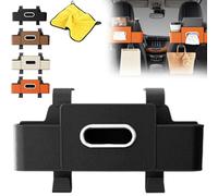 Pnedeodm 3-in-1 Car Backseat Organizer, Multifunctional Car Seat Rear Storage Box with Cup Holder & Tissue Box, Car Organizer Storage Box Headrest Back Seat - Keep Your Ride Clean & Organized (Black)