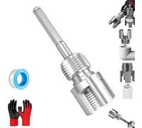 Pnedeodm 4 in 1 Water Pipe Wrench - One Tool Fits All Threads,Integrated Internal & External Pipe Threading Tool, Pipes Threader Repair Kit for 1/2" & 3/4" Water Pipes (3/4")