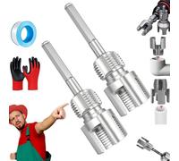Pnedeodm 4 in 1 Water Pipe Wrench - One Tool Fits All Threads,Integrated Internal & External Pipe Threading Tool, Pipes Threader Repair Kit for 1/2" & 3/4" Water Pipes (1/2"+3/4")