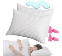 Pnedeodm Anti Snoring Pillow for Side & Back Sleepers, Orthopedic Cervical Neck Support Pillow, Ergonomic Cooling Breathable Sleeping Pillows for Better Sleep (2, King (U.K. Standard))
