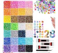 Pnedeodm Bedazzling Kit - Colorful DIY Resin Rhinestone Kit for Bedazzling, Rhinestone Glue, Bedazzler Kits with Glue and Pen, Bedazzling Gems for Nail Art, Diamond Crafts (30000 Pcs)