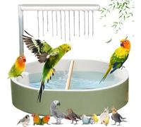 Pnedeodm Bird Shower Bath, Automatic Parrot Bird Bath, Rechargeable Circulating Water Bird Bath for Cage,Electric Parrot Baths Tub for Small & Medium Birds (Whire)