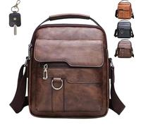 Pnedeodm Casual Large-Capacity Multifunctional Bag - Waterproof Men's Handbags & Shoulder Bags, Wear-Resistant Anti Theft Sling Bag, Stylish Mens Cross Body Bags for Working Daily Use (Brown)