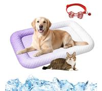 Pnedeodm Cooling Gel Mat for Pets, Breathable Summer Heat Relief Pad for Dogs and Cats, Waterproof Self Cooling Sleeping Mat with Anti-Slip Bottom for Indoor and Outdoor Use (M:40 * 50,Purple)