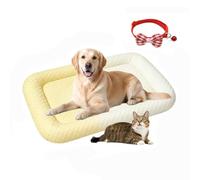 Pnedeodm Cooling Gel Mat for Pets, Breathable Summer Heat Relief Pad for Dogs and Cats, Waterproof Self Cooling Sleeping Mat with Anti-Slip Bottom for Indoor and Outdoor Use (M:40 * 50,Yellow)