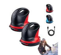 Pnedeodm Electric Ice Scraper for Car Windscreen, Cordless Rechargeable Car Ice Scraper with Rotating Disc, Frost Spin Ice Remover for Windshield Windows and Mirrors, Winter Car Accessory (Red*2)
