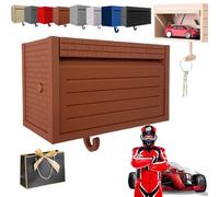 Pnedeodm Infinity Garage Keychain Hanger, Car Key Holder Wall Mount with Opening Door, Tiny Key Hook Wall Mounted for Entryway Office Home, Suitable Cars Lover's Key Organizer for Christmas (Red)