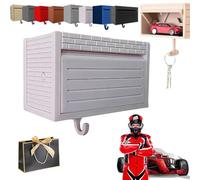 Pnedeodm Infinity Garage Keychain Hanger, Car Key Holder Wall Mount with Opening Door, Tiny Key Hook Wall Mounted for Entryway Office Home, Suitable Cars Lover's Key Organizer for Christmas (White)