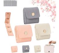 Pnedeodm Mini Travel Jewellery Pouch, 2026 New Mini Travel Jewelry Bag, Portable Foldable Small Gift Bags for Jewellery with Buckle, Travels Jewelry Organiser for Necklaces, Ring, Earring (3*ABC)