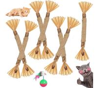 Pnedeodm Natural Silvervine Dental Sticks, Silvervine Chew Sticks for Cat, Natural Cat Chew Toy for Teeth Cleaning, Catnip Toys Alternative Treat for Indoor Cats & Kittens (7pcs)