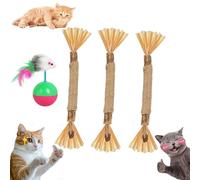 Pnedeodm Natural Silvervine Dental Sticks, Silvervine Chew Sticks for Cat, Natural Cat Chew Toy for Teeth Cleaning, Catnip Toys Alternative Treat for Indoor Cats & Kittens (3pcs)