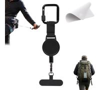 Pnedeodm Outdoor Anti-Theft Retractable Phone Lanyard, Retractable Phone Clip Tether for Skiing, Phone Wrist Strap Anti Theft Reel Security with Carabiner for Hiking Climbing Fishing Cycling (1Pc)