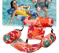 Pnedeodm Premium Inflatable Pool Chair & Pool Floats for Adults - Foldable Lilo Pool Inflatables with Mesh Support, Water Hammock Lounge for Beach, Lake, Tanning Pool & Summer Outdoor Toys (A)