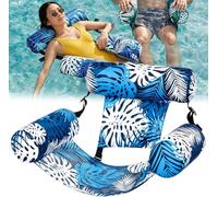 Pnedeodm Premium Inflatable Pool Chair & Pool Floats for Adults - Foldable Lilo Pool Inflatables with Mesh Support, Water Hammock Lounge for Beach, Lake, Tanning Pool & Summer Outdoor Toys (F)