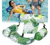Pnedeodm Premium Inflatable Pool Chair & Pool Floats for Adults - Foldable Lilo Pool Inflatables with Mesh Support, Water Hammock Lounge for Beach, Lake, Tanning Pool & Summer Outdoor Toys (E)