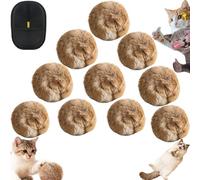Pnedeodm Rabbit Fur Ball Cat Toy, 3.9-inch Oversized Faux Rabbit Fur Catnip Interactive Cat Toy Balls, Enticing and Fun Soft Fluffy Cat Toy Ball for Chewing Playing (10Pcs)